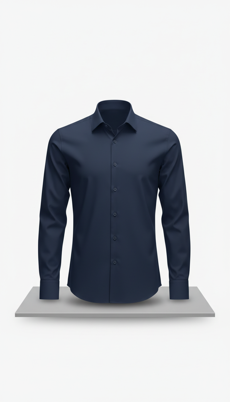 Midnight navy formal shirt cotton blend