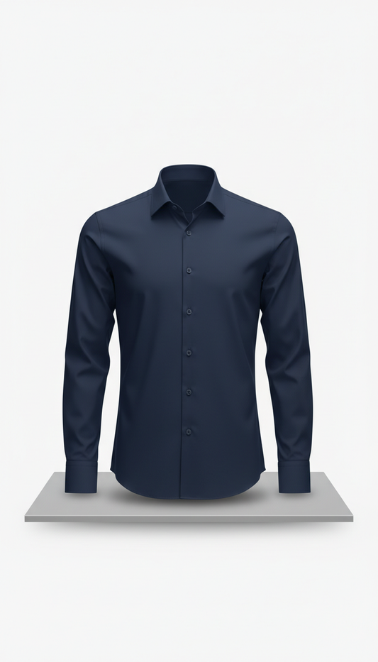 Midnight navy formal shirt cotton blend