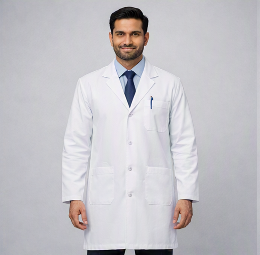 Classic White Doctor’s Coat – Professional Medical Apron