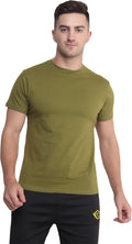 Olive Green Cotton Lycra T‑Shirt