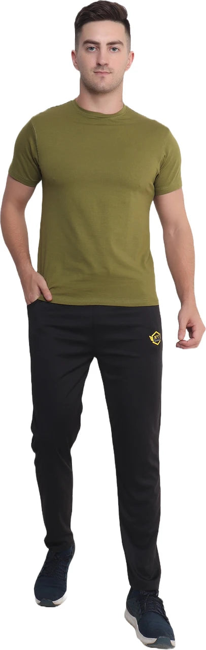 Olive Green Cotton Lycra T‑Shirt