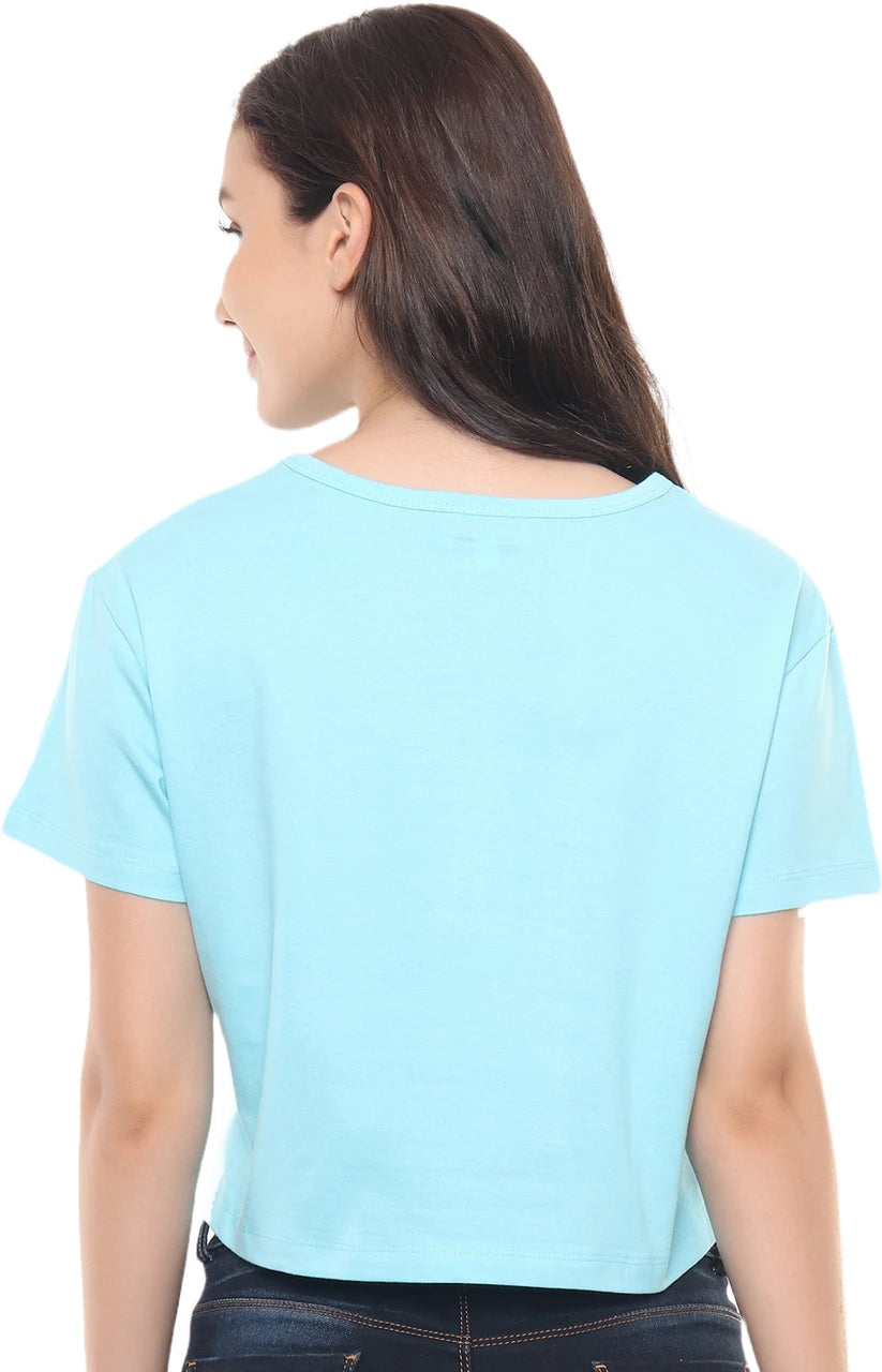Sky Blue Cotton Crop Top