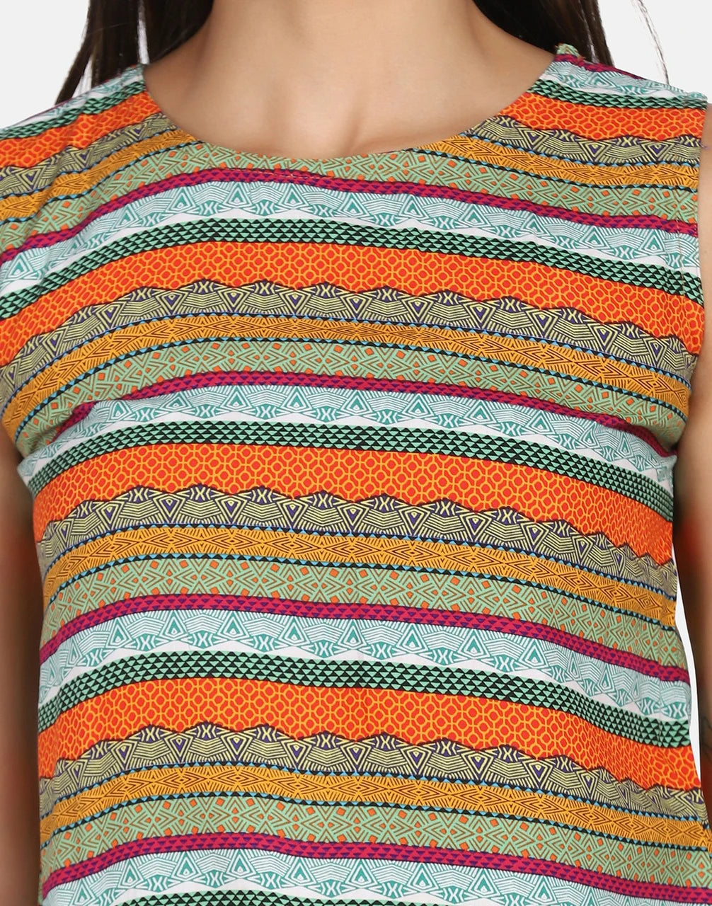 Printed Sleeveless Rayon Top