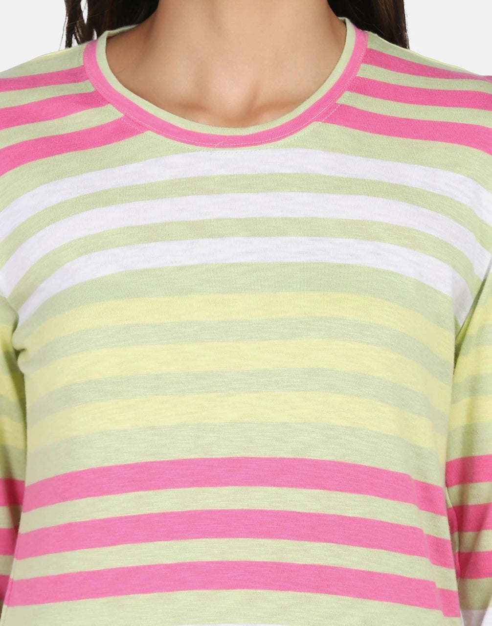 Multi-Color Striped Full-Sleeve Cotton T-Shirt